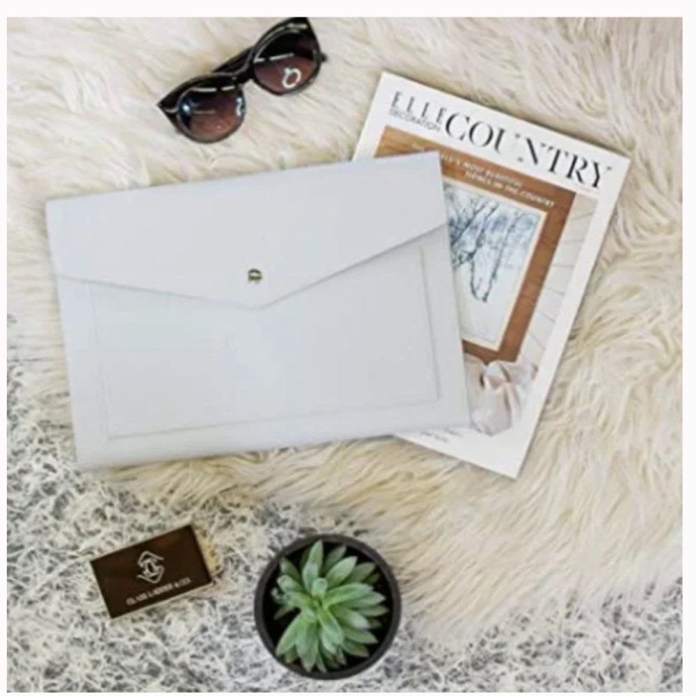 GLASS LADDER & CO Megan Portfolio Clutch Tech Organizer Vegan Leather BNWT